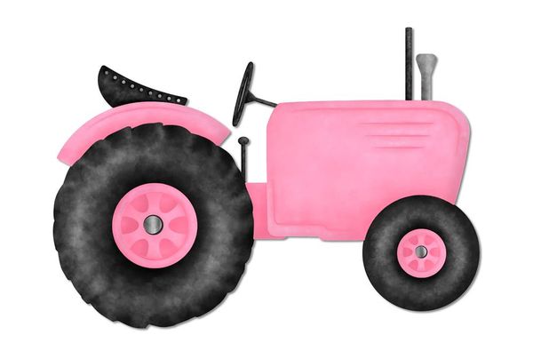 12"LX8.5"H METAL/EMBOSSED Tractor Pink/Grey/Black MD080115