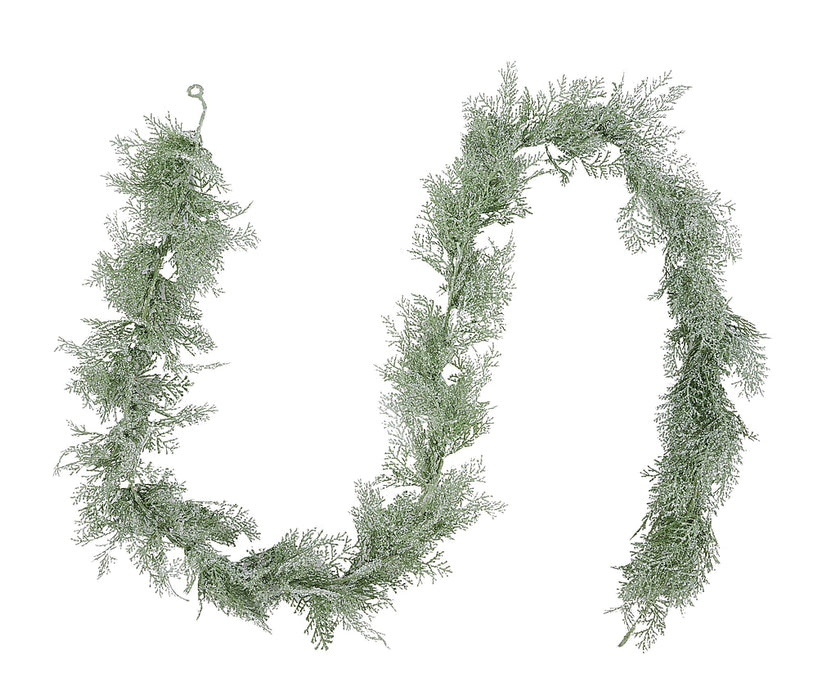 6'L Glitter/Snow Arborvitae Garland Sage Green XG6769C1