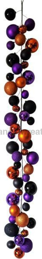 6'L Effortless Halloween Orn Garland Purple/Orange/Black HH7429TN - DecoExchange