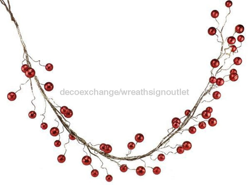 6'L Glitter Ball Garland Red XG669624 - DecoExchange