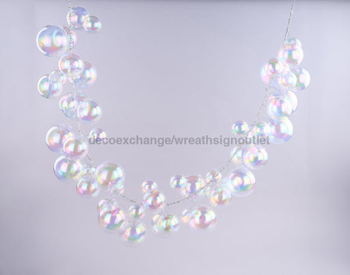 6'L Irid. Effortless Ornament Garland Iridescent Clear XG9140 - DecoExchange
