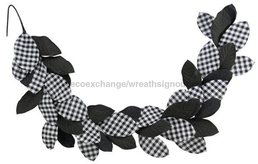 6'L Magnolia Leaf Garland Black/White MY102069 - DecoExchange