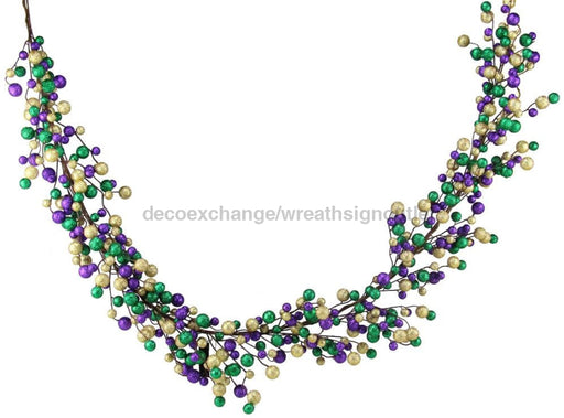 6'L Round Mixed Glitter Ball Garland Mardi Gras HG4031 - DecoExchange