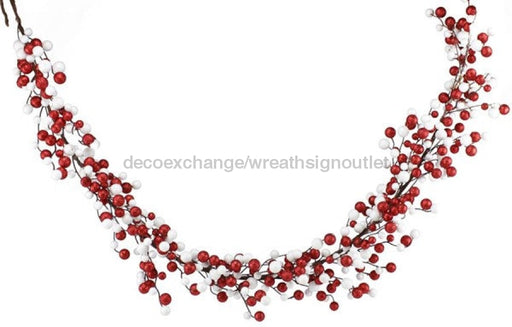 6'L Round Mixed Glitter Ball Garland Red/White XG669791 - DecoExchange