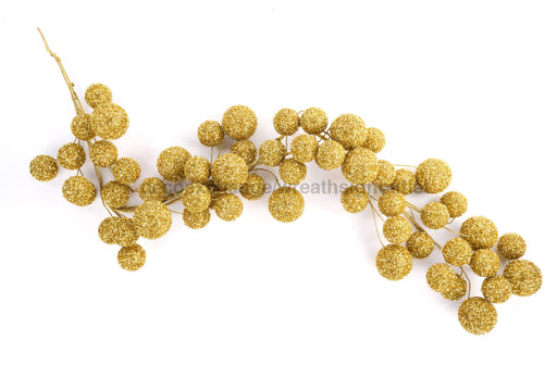 6'L V-Cut Foil/Glitter Ball Garland Gold XG675008 - DecoExchange