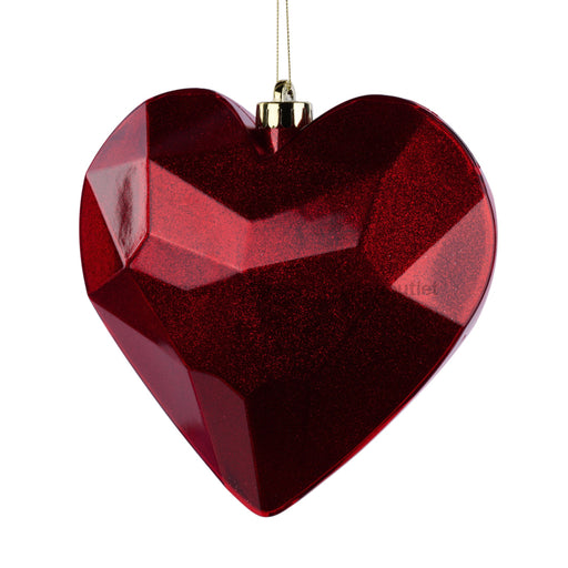 7.25’’ Glitter Gem Heart Ornament Red HV920724 Ornament
