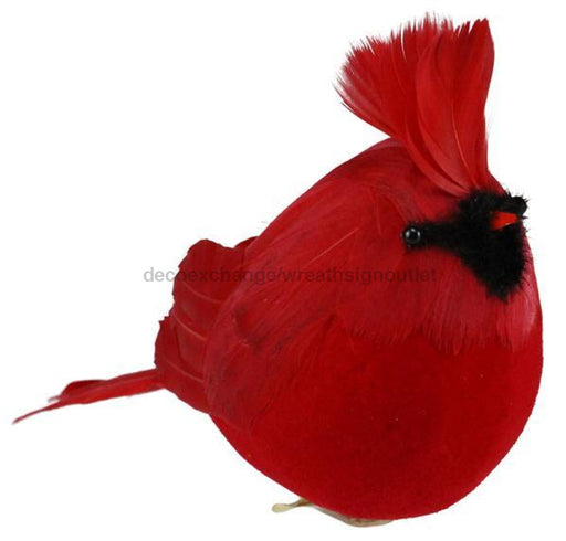 7.5"L X 5"H Feather Cardinal W/Clip Red ME0709 - DecoExchange®
