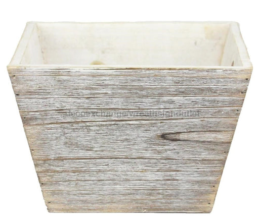 7.75’’Sq X 5.25’’H Wood Tapered Pot White/White Wash KM105527 Container