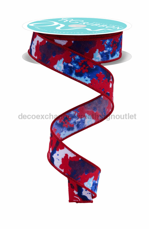 7/8’’X10Yd Abstract Print White/Blue/Red RGF757319 Ribbon