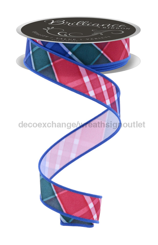 7/8’’X10Yd Bold Plaid Red/Emerald/Royal Blue LS1113J5 Ribbon