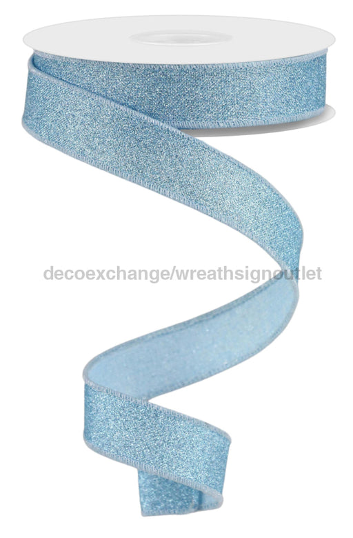 7/8’’X10Yd Fine Glitter On Royal Pale Blue Rge7380H1 Ribbon