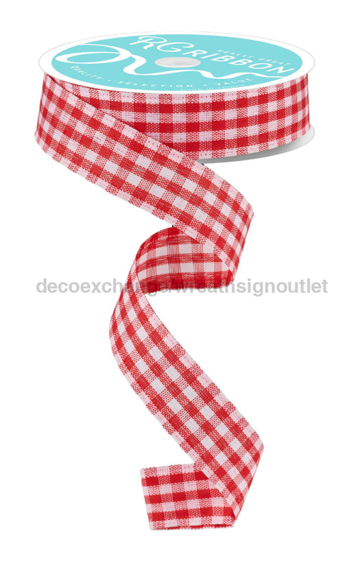 7/8’’X10Yd Gingham Check Red/White Rg07048F3 Ribbon
