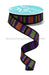 7/8’’X10Yd Horizontal Stripe Purple/Lime/Orng/Black RGF791423 Ribbon