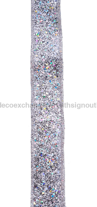 7/8"X10Yd Laser Glitter Silver RGF753226 - DecoExchange