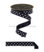 7/8’’X10Yd Small Polka Dot/Fused Black/White LX302902 Ribbon