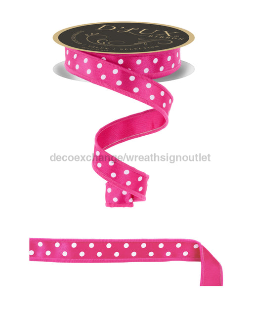 7/8’’X10Yd Small Polka Dot/Fused Hot Pink/White Lx302911 Ribbon