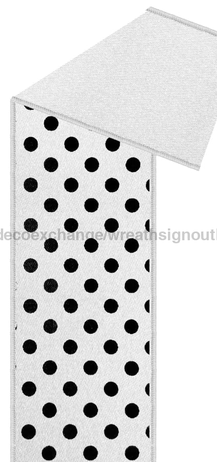 7/8’’X10Yd Small Polka Dot/Fused White/Black LX304527 Ribbon