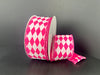 Fuchsia Satin/White Glitter Narrow Harlequin, 1.5"X10Y 71613-09-28