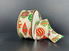 Ivory-Gold Tweed Red-Green Grand Ornaments Ribbon 71632-09-17