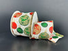 Ivory Linen/Red-Green-Gold Balls, 2.5"X10Y 71634-40-15