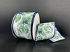 White Linen/Green-Blue Ornaments Hanging From Holly, 2.5"X10Y 71644-40-27