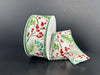 White Linen Teal Eucalyptus Snow Berries Ribbon 71645-09-06
