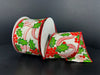 Ivory Satin/Holly-Red/White Ribbon, 2.5"X10Y 71659-40-18