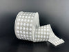 White-Grey-Silver Velvet Diamond Harlequin Ribbon 71664-40-51