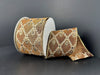 Brown Metallic Satin/Gold-White Jewel Diamonds, 2.5"X10Y 71673-40-47