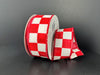 Ivory Linen/Red Watercolor Check, 1.5"X10Y 71678-09-12