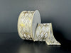 Ivory Satin/Champagne-Silver Embossed Diamonds, 1.5"X10Y 71699-09-14