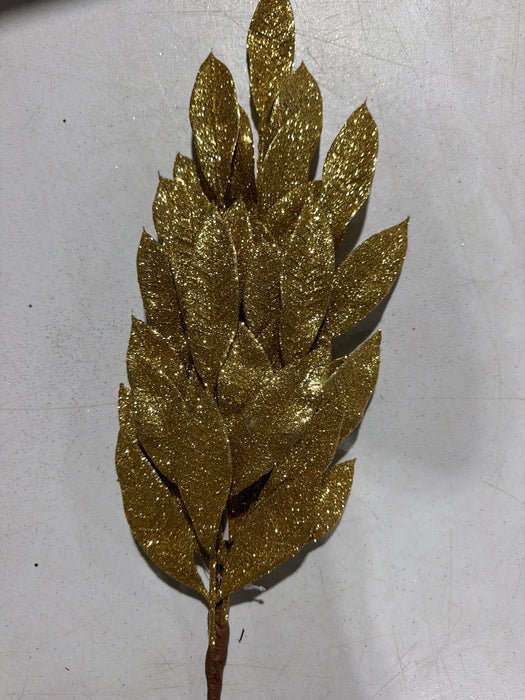 Christmas Laurel Leaves Spray - Gold - 68451