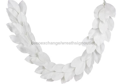 72"L Magnolia Leaf Garland White FS374027 - DecoExchange