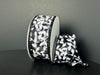 Black Sheer White Vine Swirls Ribbon 72600-09-21