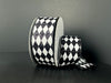 White Satin/Black Glitter Tiny Harlequin, 1.5"X10Y 72601-09-01