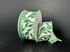 Ivory Dupioni Sage Green Vine Swirls Ribbon 72616-09-52