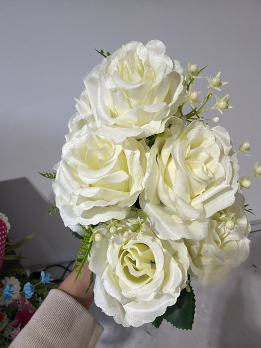 Elegant Rose - 9 Stems - Cream - 52541 - DecoExchange®