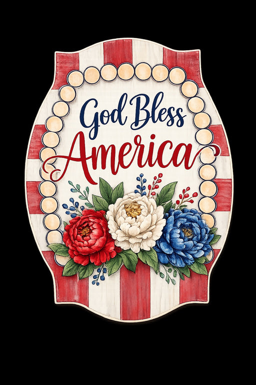 Patriotic Welcome Sign, MF-W-0016, Sign For Wreath, Wood Wreath Sign - DecoExchange®