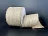 Light Gold-White Metallic Linen Silver Dot Stripes Ribbon 76636-40-14