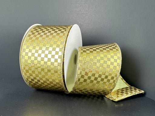 Moss Metallic-Gold Metalique Check, 2.5"X10Y 76637-40-15