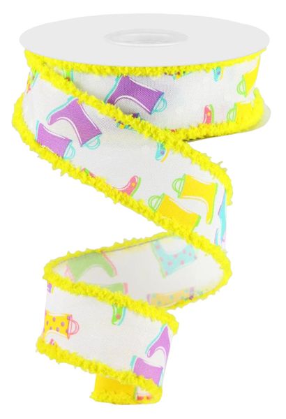 1.5"X10Y Rainboots on Faux Royal W/DRIFT Wht/Teal/Pnk/Ylw/Lav/Grn RG0897927