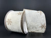 Cream Linen Champagne Glitter White Matte Snowflake Ribbon 78474-40-14