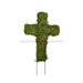 8.5" Green Sheet Moss Cross Stake KC1078 - DecoExchange