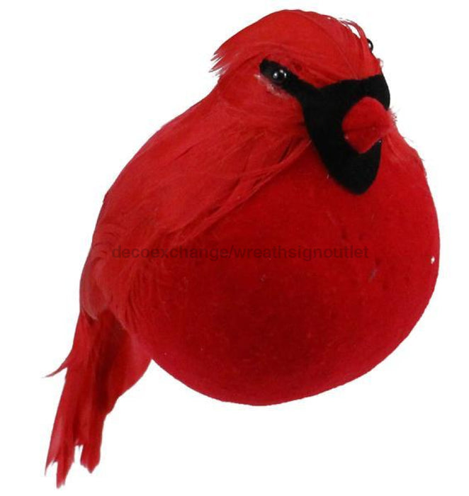 8.5"L Chubby Feather Cardinal W/Clip Red, W/Clip ME0690 - DecoExchange
