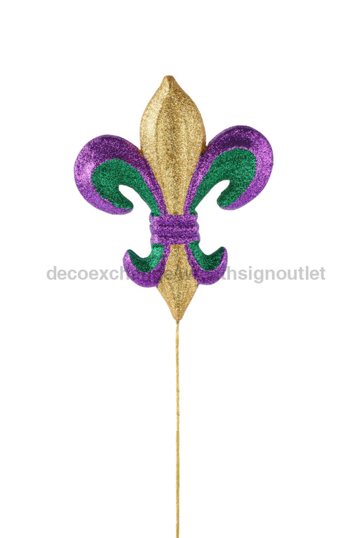 8’’ Fleur De Lis On 11’’L Pick Mardi Gras Mz1797Tc