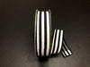 Black Linen With White Wide Cabana Stripes Ribbon, 1.5 Inches X 50 Yards 841-09-307 - DecoExchange®