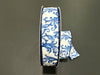 White Satin/Blue Chinoiserie Swirls, 1.5"X50Y 841-09-637