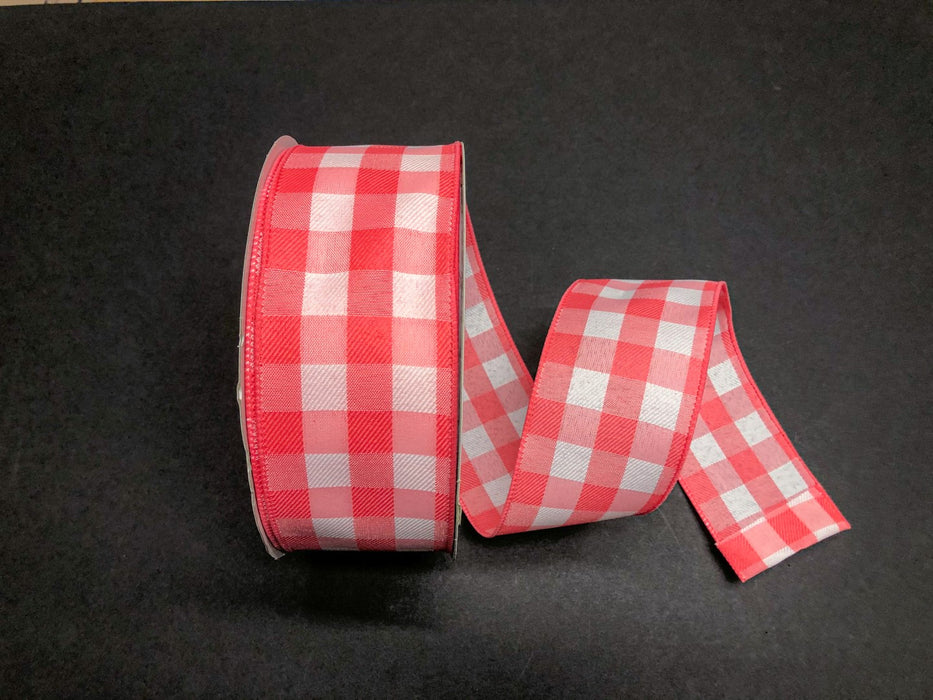 Coral-Wht Buffalo Plaid, 2.5"X50Y 841-40-041