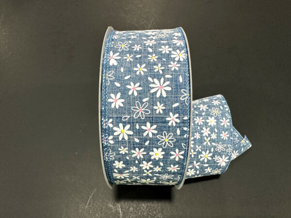 Denim Linen/Tiny Daisies, 1.5"X50Y 841-09-511