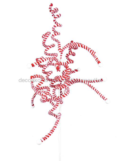 84121 - Peppermint Curly Spray 84121RDWT - DecoExchange®